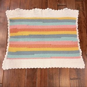 Handmade Crochet Afghan Baby Rainbow Blanket Throw